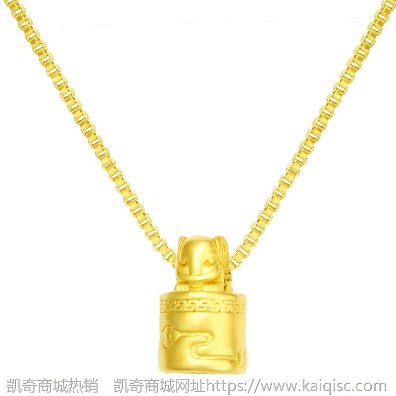 越南沙金吊坠3D硬金大象印章设计感古风饰品配件挂饰项链货源批发