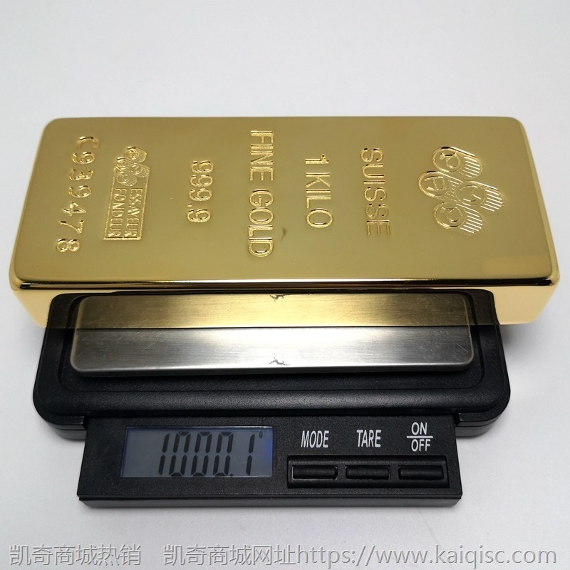 仿真金条1000克 实心纯铜电镀黄金金条足重1Kg 电影拍摄活动道具