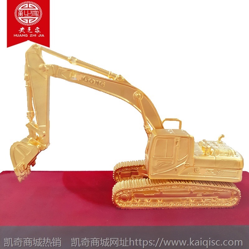 绒沙金车模样品 镀黄金工艺品 搅拌车牵引车个性黄金卡车模型礼品