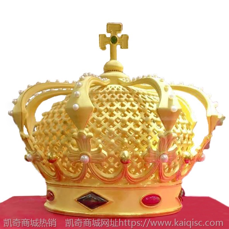 大号绒沙金皇冠摆件 欧式铸黄金皇冠工艺品 凯奇展销礼品支持批发