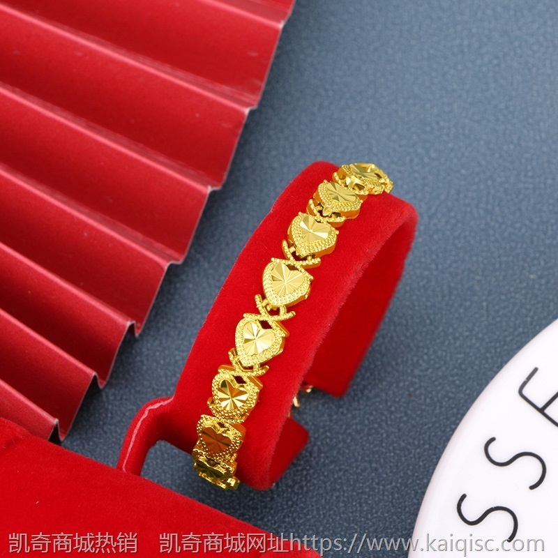 越南沙金手链女3D硬金多款式手饰网红直播爆款送闺蜜手串一件代发