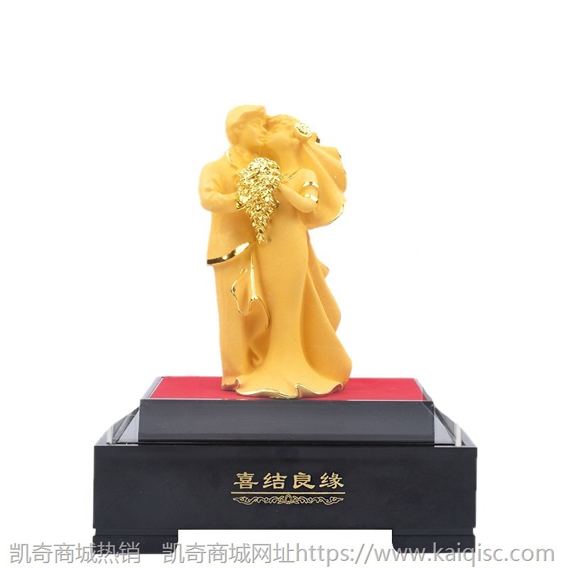 绒沙金摆件 百年好合结婚礼物创意礼品情人节礼物送女友老婆爱人