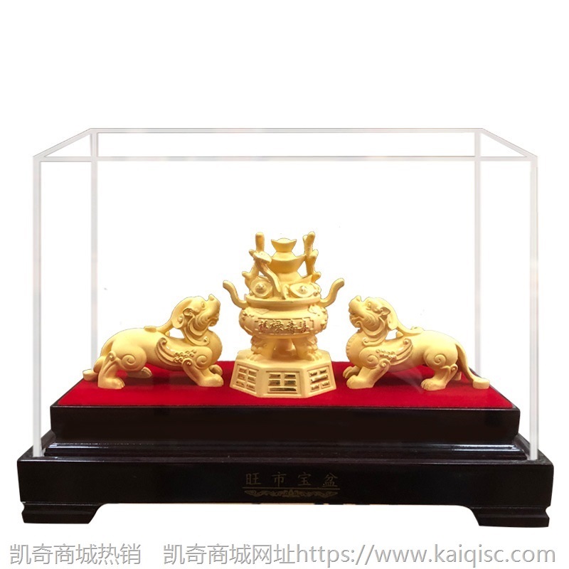 绒沙金招财貔貅摆件一对皮丘貔恘办公室桌面装饰商务礼品公司送礼