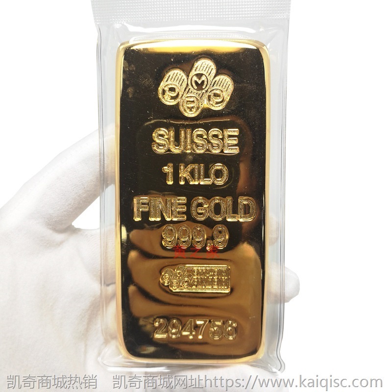黄金样板假金条1000g 纯铜镀金仿金条镇纸摆件 风水布局影视道具