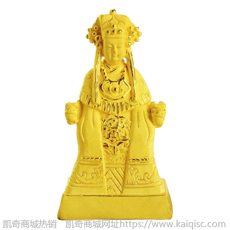 黄金妈祖神像摆件 绒沙金工艺品 圣母娘娘诞辰祭祀纪念小礼品批发