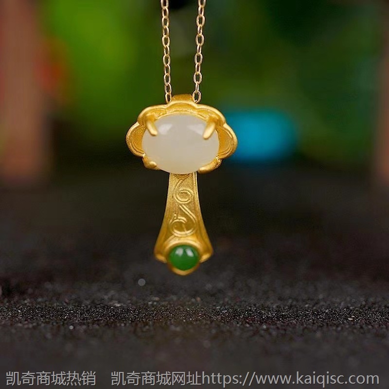 金镶玉古法金S925纯银镶嵌天然和田玉吊坠直播爆款白玉坠子代发
