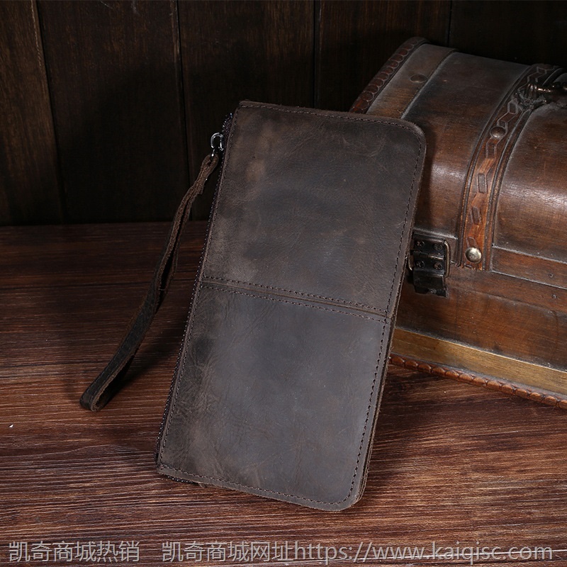 新款真皮钱包 复古疯马皮钱包 厂家直销钱包 长款 手机包