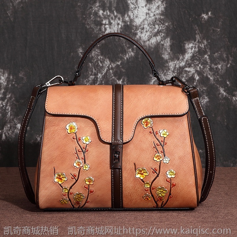 新款真皮女包女式复古时尚牛皮休闲单肩手提斜挎头层牛皮女士包