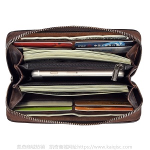 树膏皮真皮钱包头层牛皮复古长款拉链钱包大容量凯奇时尚手抓包