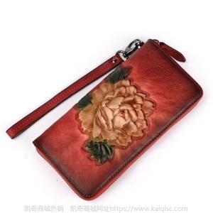 树膏皮真皮钱包头层牛皮复古长款拉链钱包大容量凯奇时尚手抓包
