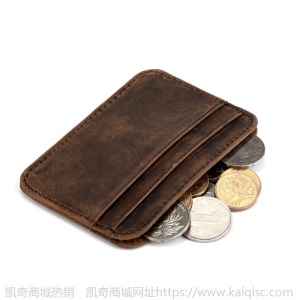 头层疯马真皮 凯奇货源复古多卡位  卡套 钱夹卡包 零钱包批发