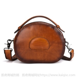 新款手工擦色真牛皮女包复古百搭斜挎包女士时尚单肩手提包批发