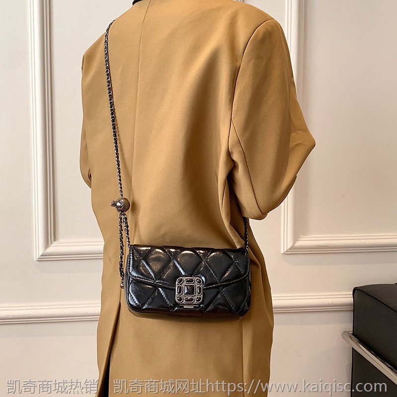 菱格链条小包包女包2021秋季锁扣质感单肩包时尚大气复古斜挎包女