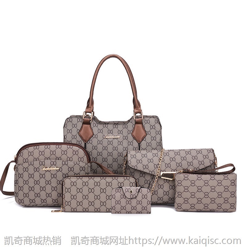 女包包子母包六件套2020新款时尚印花单肩包斜挎包撞色拼接手提包