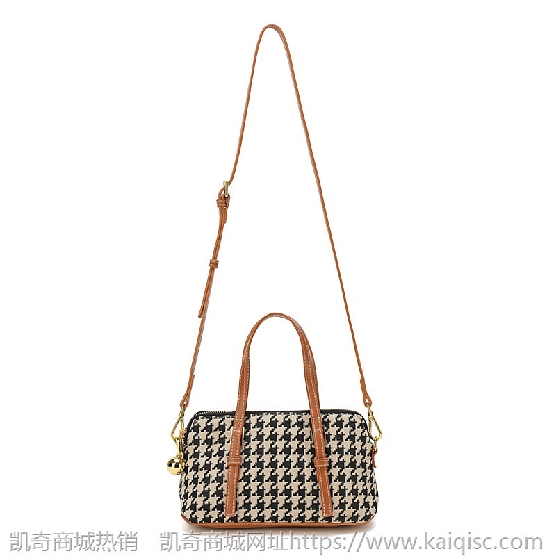 千鸟格小方包女2021秋冬新款时尚复古单肩包斜挎包手提包女包bags