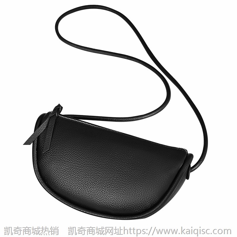 单肩包包女2021新款潮韩版百搭荔枝纹斜跨饺子包简约时尚复古包