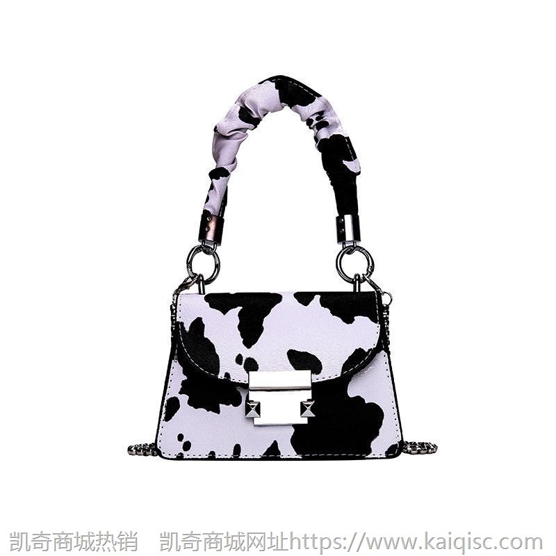 潮批发凯奇包包潮女新款奶牛纹单肩包女包pu时尚链条小方包斜挎包