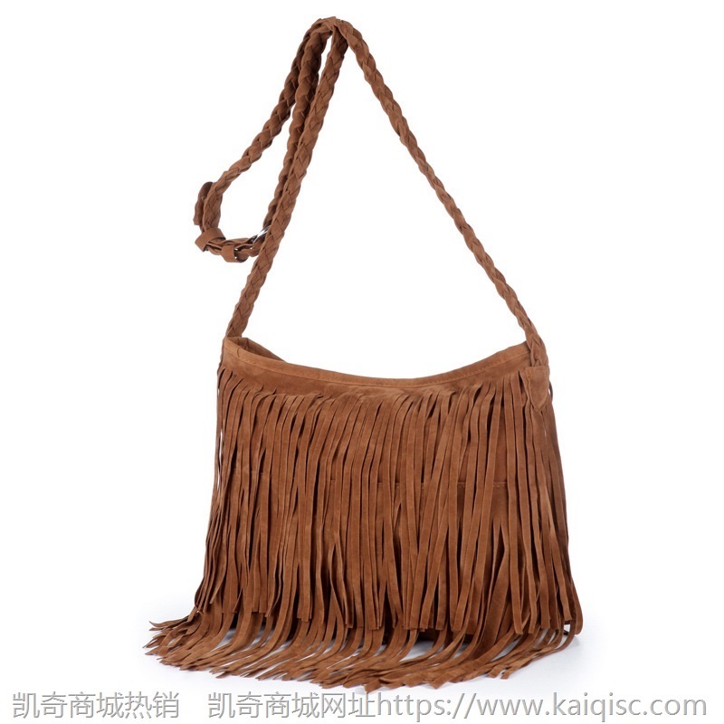 2021新款磨砂女士单肩包 韩版时尚复古流苏斜挎包包女凯奇bags