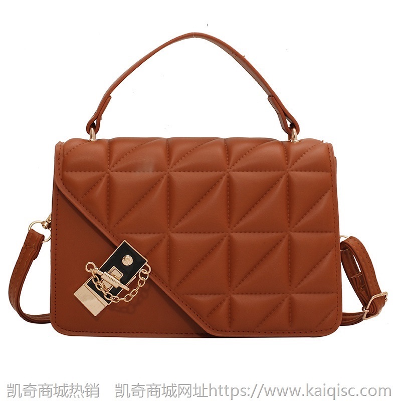小包包女2021新款单肩斜挎包简约链条小包时尚休闲菱格绣线小方包