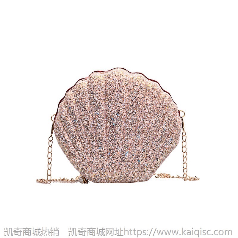 2020上新亮晶晶贝壳斜挎迷你小包包韩版小仙女时尚单肩包批发
