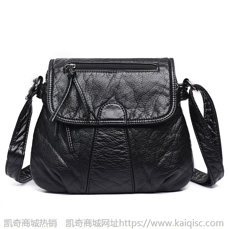 凯奇女包2021新款时尚单肩斜跨包中年水洗软皮小包中年女士双层包