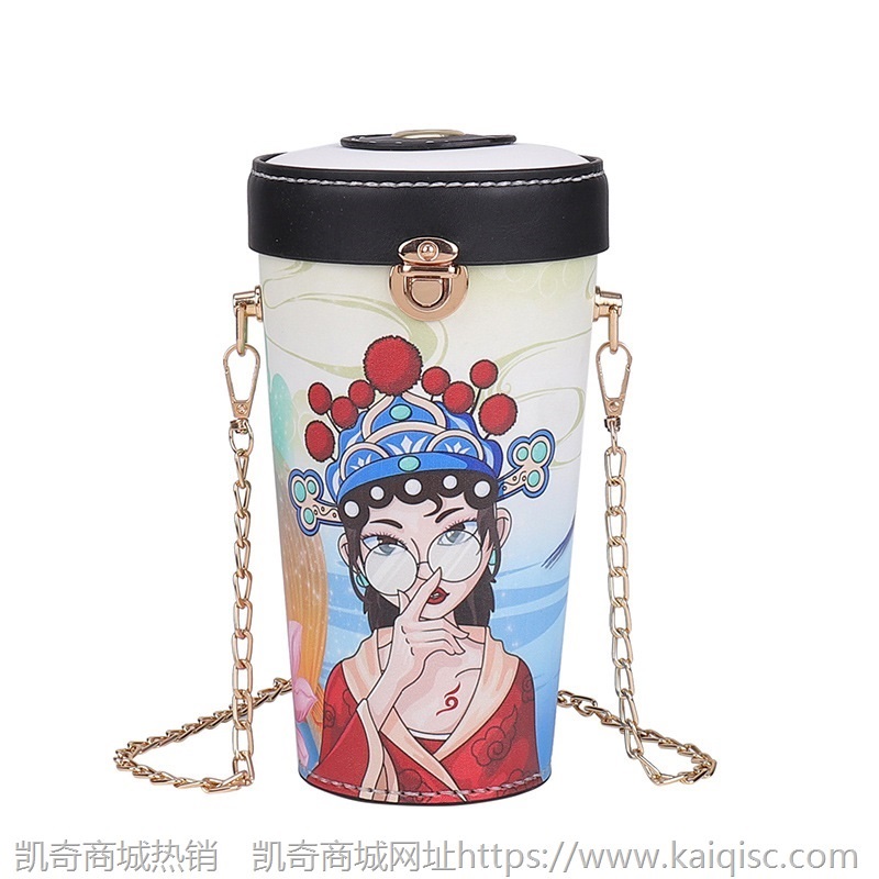 新款印花小水桶包时尚单肩斜挎小包洋气斜挎女包潮DIY手工材料包