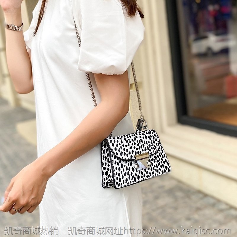 潮批发凯奇包包潮女新款奶牛纹单肩包女包pu时尚链条小方包斜挎包