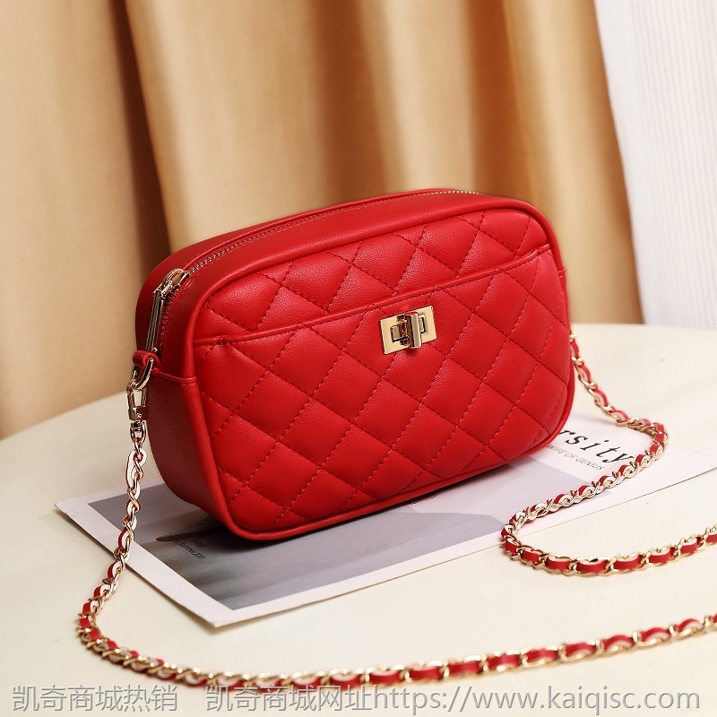 新款潮流女包2021春款包包女时尚单肩包小韩版菱格女士包包斜挎包