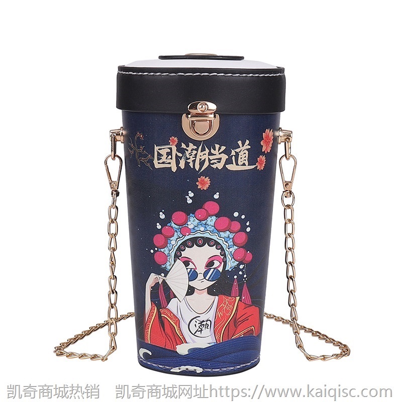 新款印花小水桶包时尚单肩斜挎小包洋气斜挎女包潮DIY手工材料包