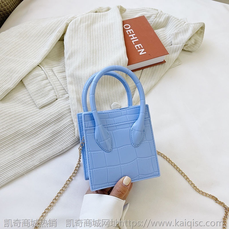 2021凯奇新款网红笑脸包小方包时尚百搭链条手提单肩斜挎果冻女包