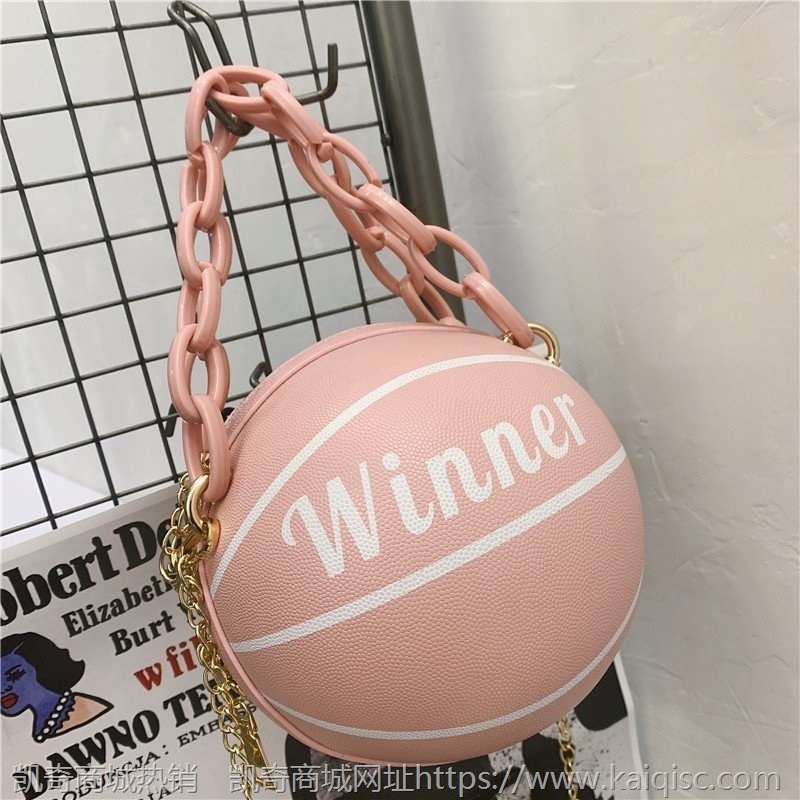 篮球包女包冬季新款女士单肩斜挎包潮流时尚纯色印花包小圆包直销