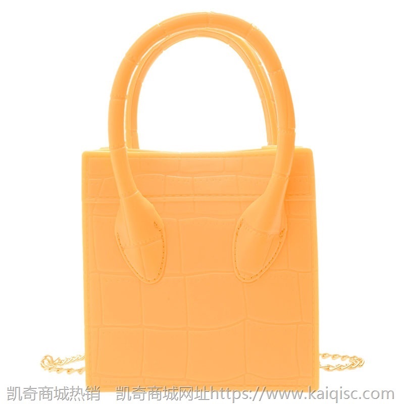 2021凯奇新款网红笑脸包小方包时尚百搭链条手提单肩斜挎果冻女包