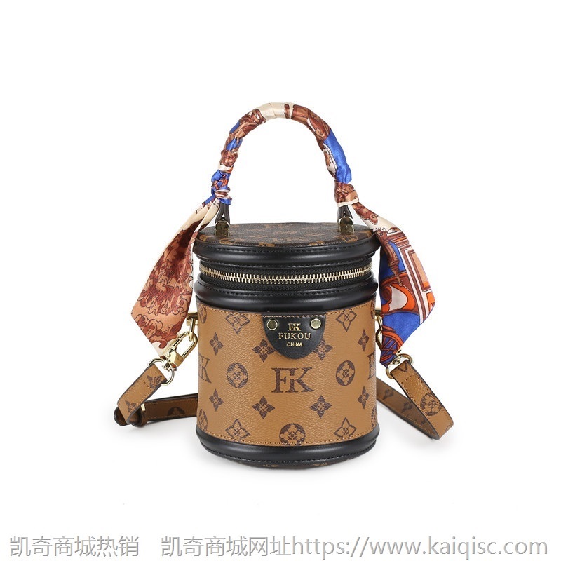 ＦＫ包包女包新款2020时尚圆筒包凯奇风单肩斜挎水桶包夏季小圆包