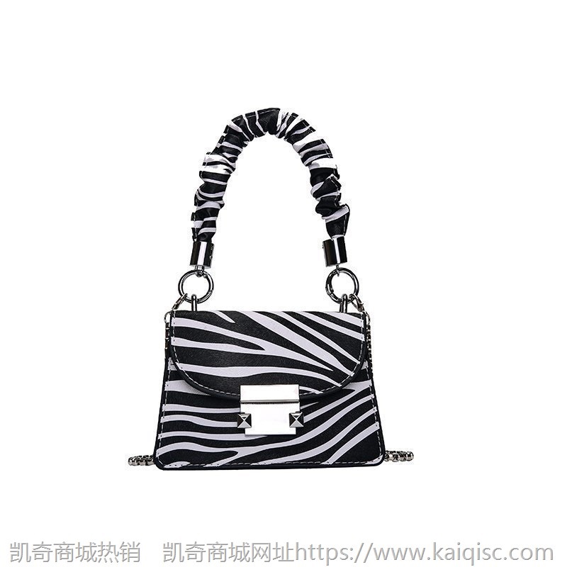 潮批发凯奇包包潮女新款奶牛纹单肩包女包pu时尚链条小方包斜挎包