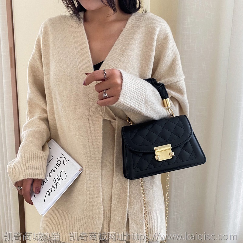凯奇批发菱格绣线包包女2021新款潮流女包时尚单肩斜挎包bags代发
