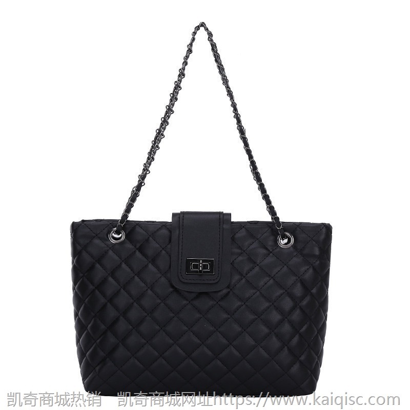 单肩包女冬季新款时尚菱格绣线手挎包大容量背包凯奇夜市女包批发