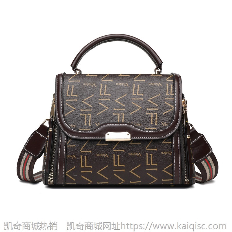 包包女2021新款时尚韩版单肩包复古印花手提斜挎包宽肩带一件代发