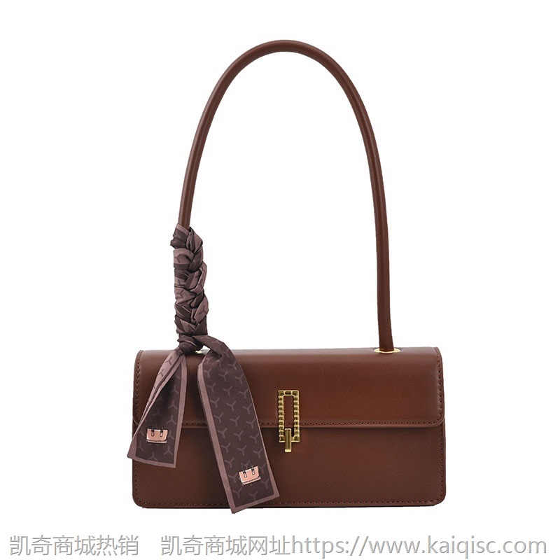 包包女2021新款复古时尚女包流行简约法棍包锁扣丝巾手提单肩包
