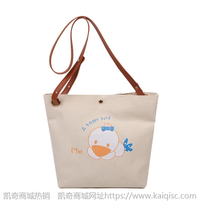 大容量帆布包包女2021新款韩版时尚卡通可爱动物印花斜挎包单肩包