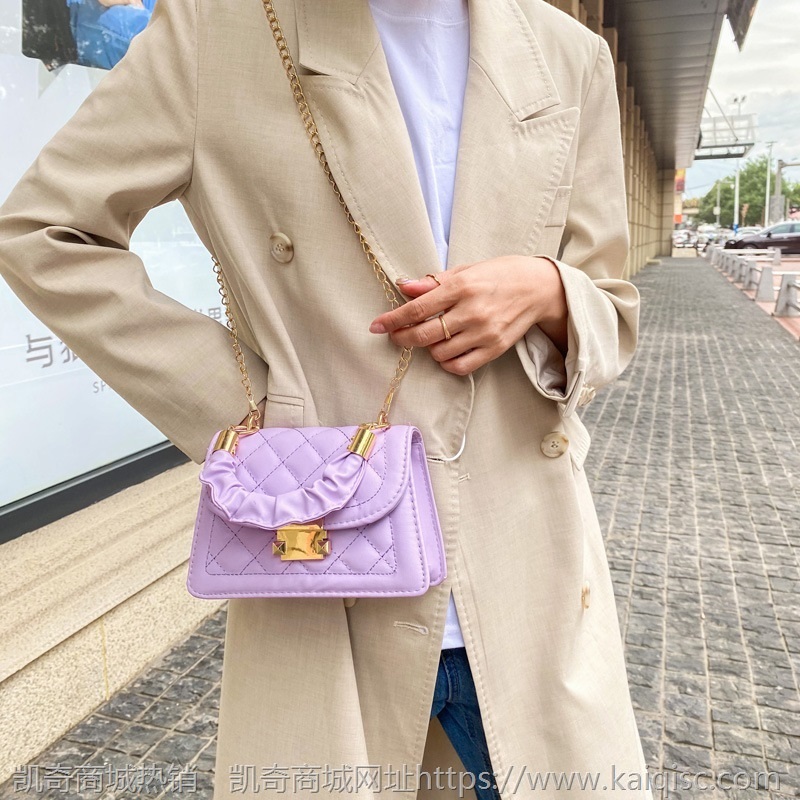 凯奇批发菱格绣线包包女2021新款潮流女包时尚单肩斜挎包bags代发