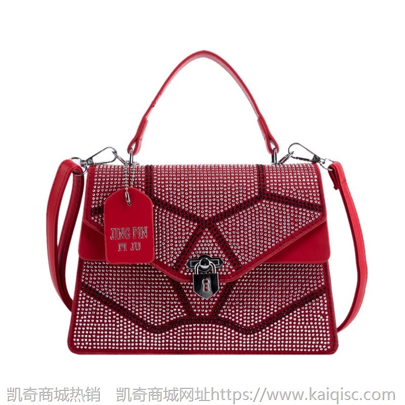 凯奇bags包包女2021新款韩版时尚小方包pu水钻女包单肩包女斜挎包