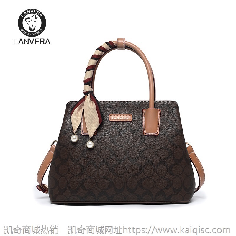 恒美包包女2020新款时尚凯奇手提包印花斜挎单肩包中年潮流女包