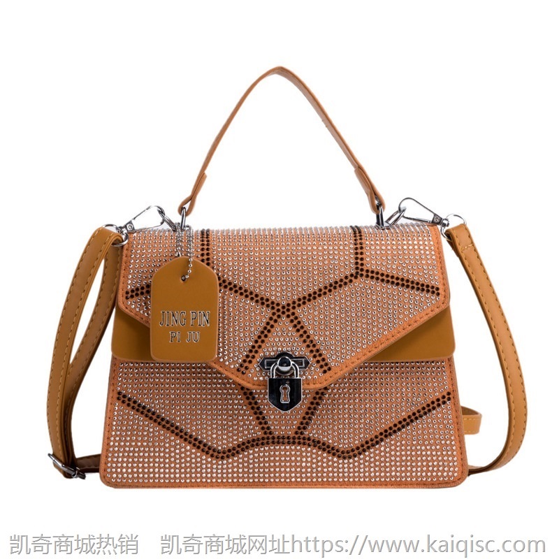 凯奇bags包包女2021新款韩版时尚小方包pu水钻女包单肩包女斜挎包