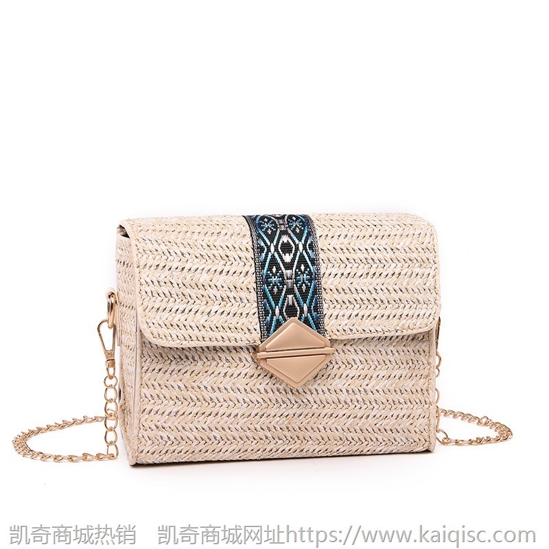 2021新款草编包女时尚少女韩版单肩百搭简约编织斜挎手拎包批发包