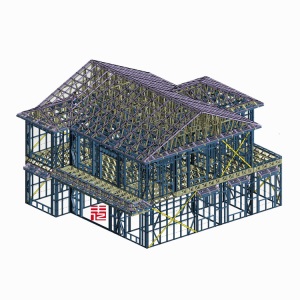 新型钢结构乡村住宅改建 屋顶改造 装配式轻钢别墅设计施工价格