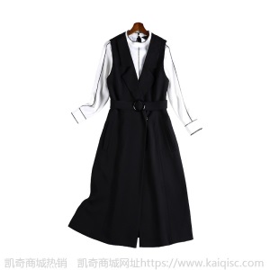 岚沐坊大码女装外套春季2021新款胖妹妹mm无袖马甲加肥连衣裙8725