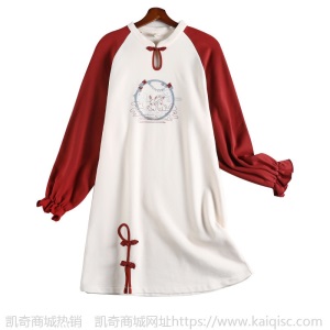 大码女装2021胖妹妹宫廷风连衣裙显瘦肥mm遮肚卫衣仙裙洋气10807