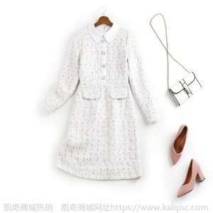 春装大码女装新款胖妹妹mm遮肉显瘦裙子韩版娃娃领连衣裙11274