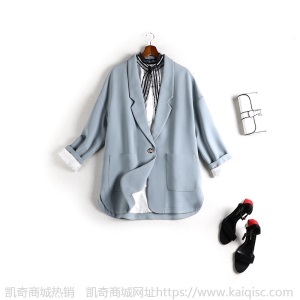 岚沐坊春季新款200斤胖妹妹mm遮肚上衣显瘦大码女装西装外套8693
