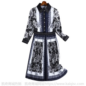 大码女装胖妹妹m连衣裙女2021春装新款印花雪纺藏肉减龄裙子10832
